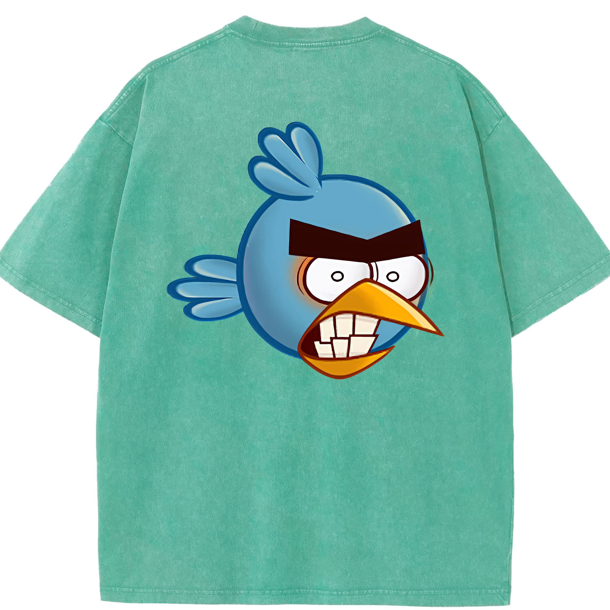 （画像用） Angry Birds アングリーバード 綿100% ヴィンテージ風 半袖Tシャツ（背面プリント）